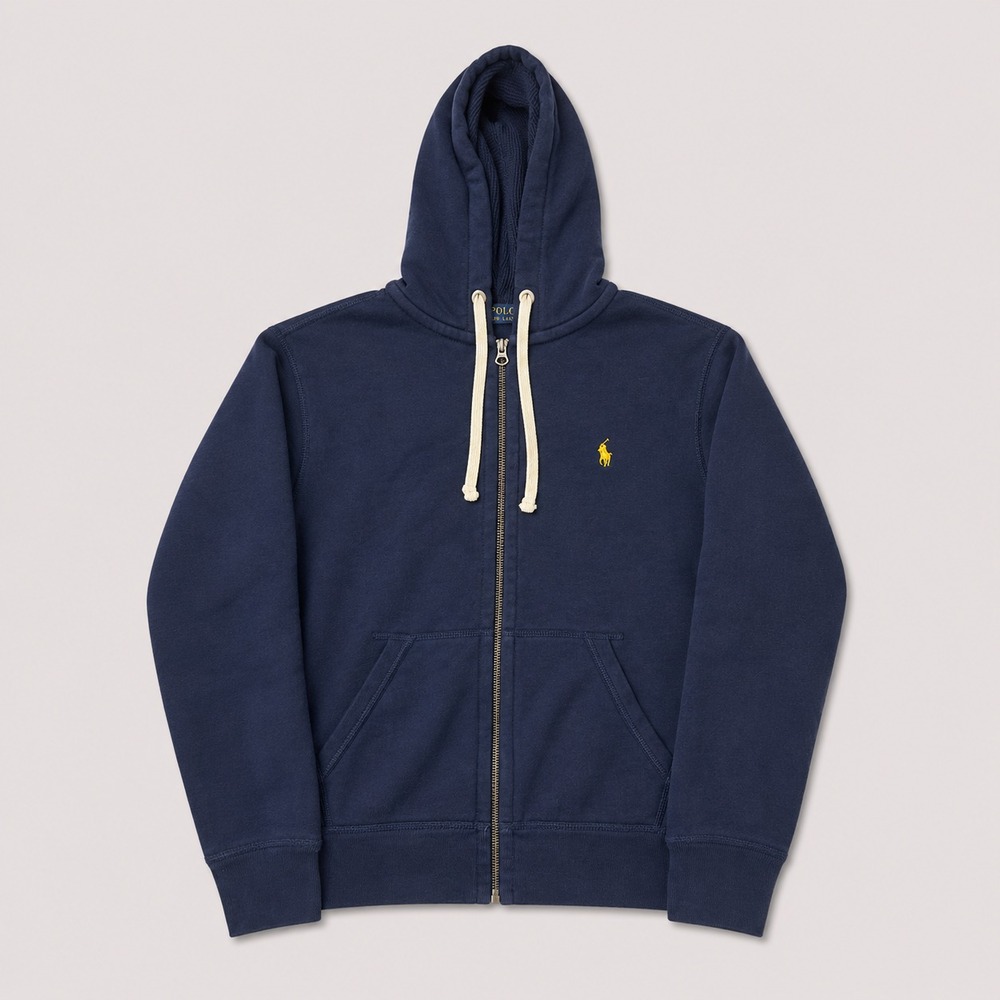 Polo Ralph Lauren Mens S Navy Blue Full Zip Hoodie Pony Logo Sweatshirt